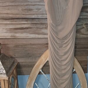 Asymmetrical Tan Dress